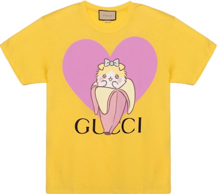 (W) Gucci Love Parade FW22 香蕉貓印花T恤 黃色 615044-XJD8I-7269 Buy (W) Gucci Love Parade FW22 香蕉貓印花T恤 黃色 615044-XJD8I-7269