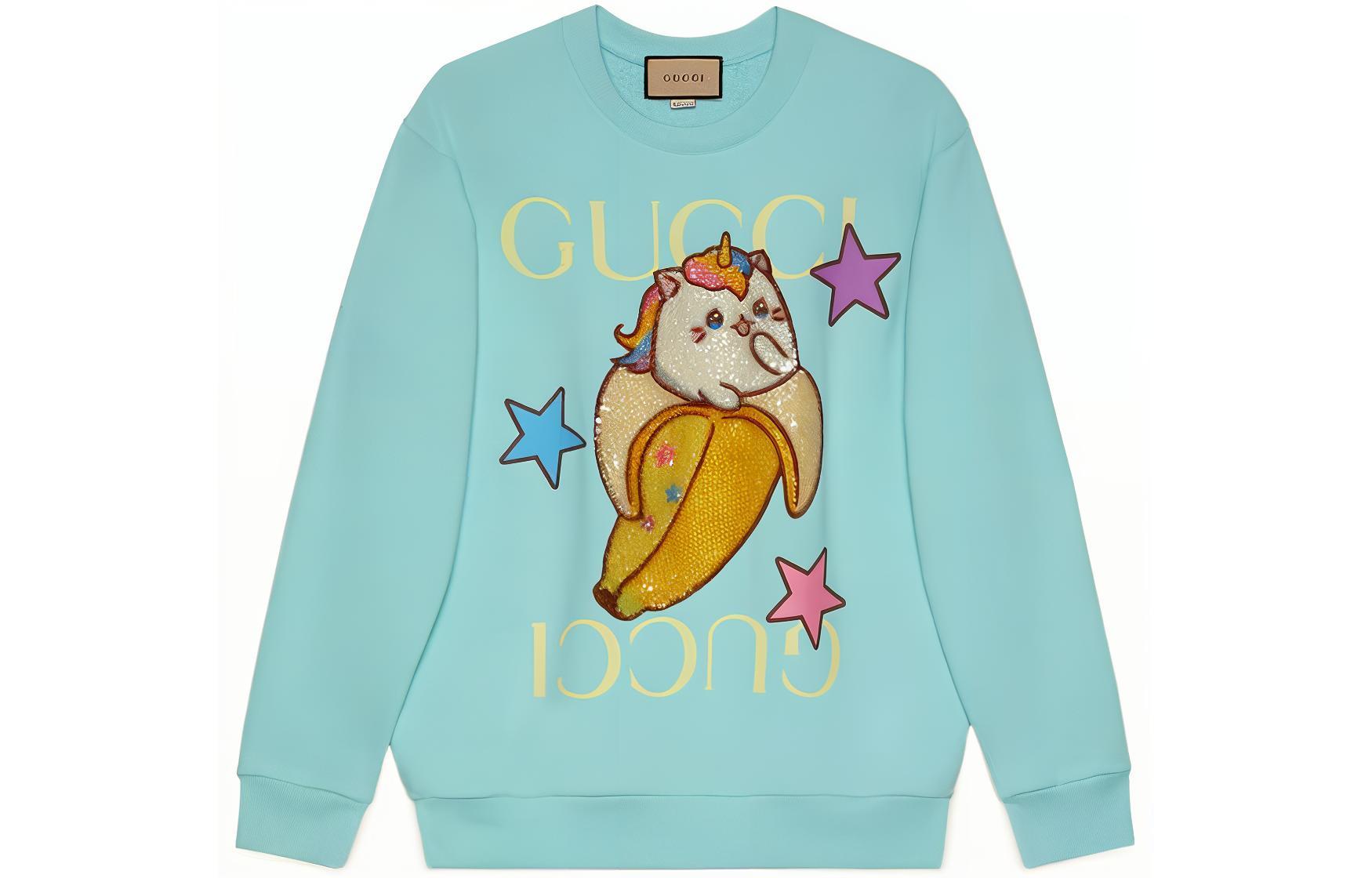 (Women) Gucci Love Parade FW22 Blue Sweatshirt with Cartoon Print 617964-XJEGL-4628