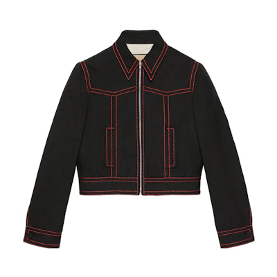 (Women) Gucci Love Parade Sequin Logo Zip Jacket Black 694692-ZAJUA-1043