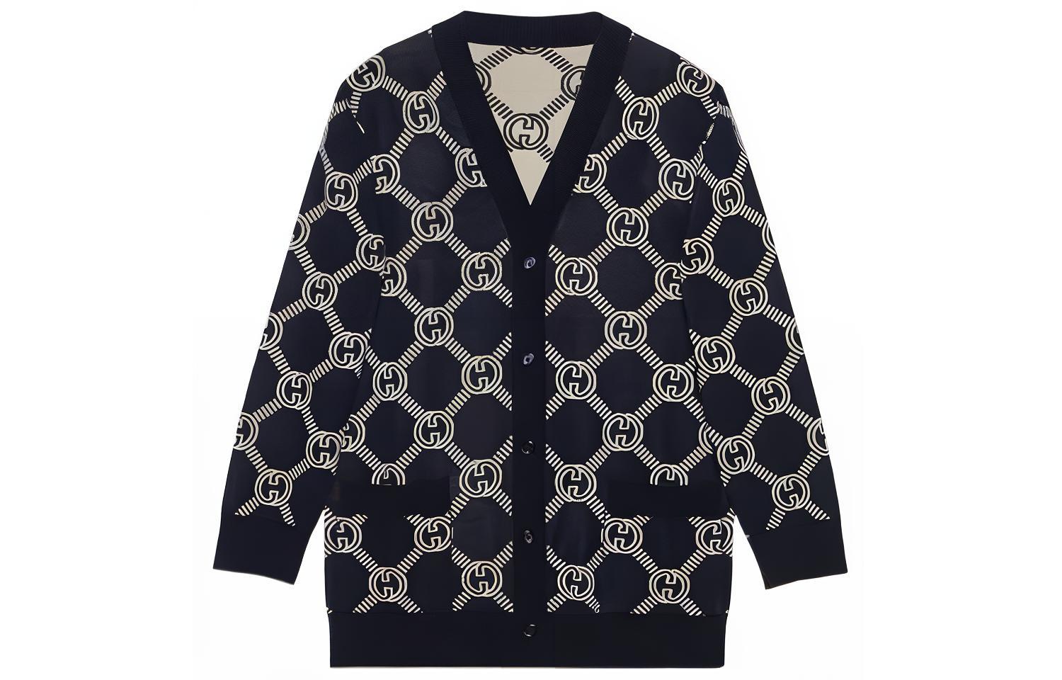 (Women) Gucci Love Parade V-Neck Wool Jacquard Knit Sweater Multicolor 692696-XKCB2-4492