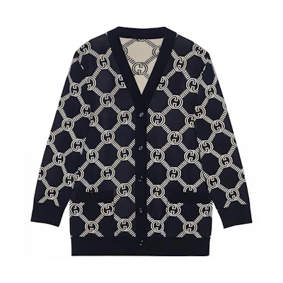 (Women) Gucci Love Parade V-Neck Wool Jacquard Knit Sweater Multicolor 692696-XKCB2-4492