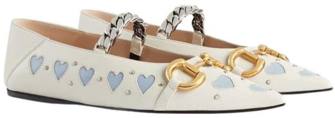 (W) Gucci Lovelight rata dengan Horsebit 'Putih Biru' 713868-BKO60-9042 Order (W) Gucci Lovelight rata dengan Horsebit 'Putih Biru' 713868-BKO60-9042