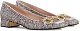 Order (Women) Gucci Lovelight Crystal Ballet Flat With Horsebit 'Silver' 707703-KSP20-8461