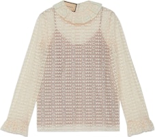 (Women) Gucci Lovelight FW22 Lace Sunproof Shirt Light Beige 707677-ZAJ7X-9303 (Women) Gucci Lovelight FW22 Lace Sunproof Shirt Light Beige 707677-ZAJ7X-9303