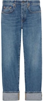 (Women) Gucci Low-Rise Straight-Leg Jeans Blue with Back Logo FW23 760028-XDCU6-4447 (Women) Gucci Low-Rise Straight-Leg Jeans Blue with Back Logo FW23 760028-XDCU6-4447