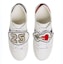 Lookbook (W) Gucci Low-Top Sneaker 'Jalur Merah Biru Tidak sepadan - Putih' 481151-DOPH0-8196