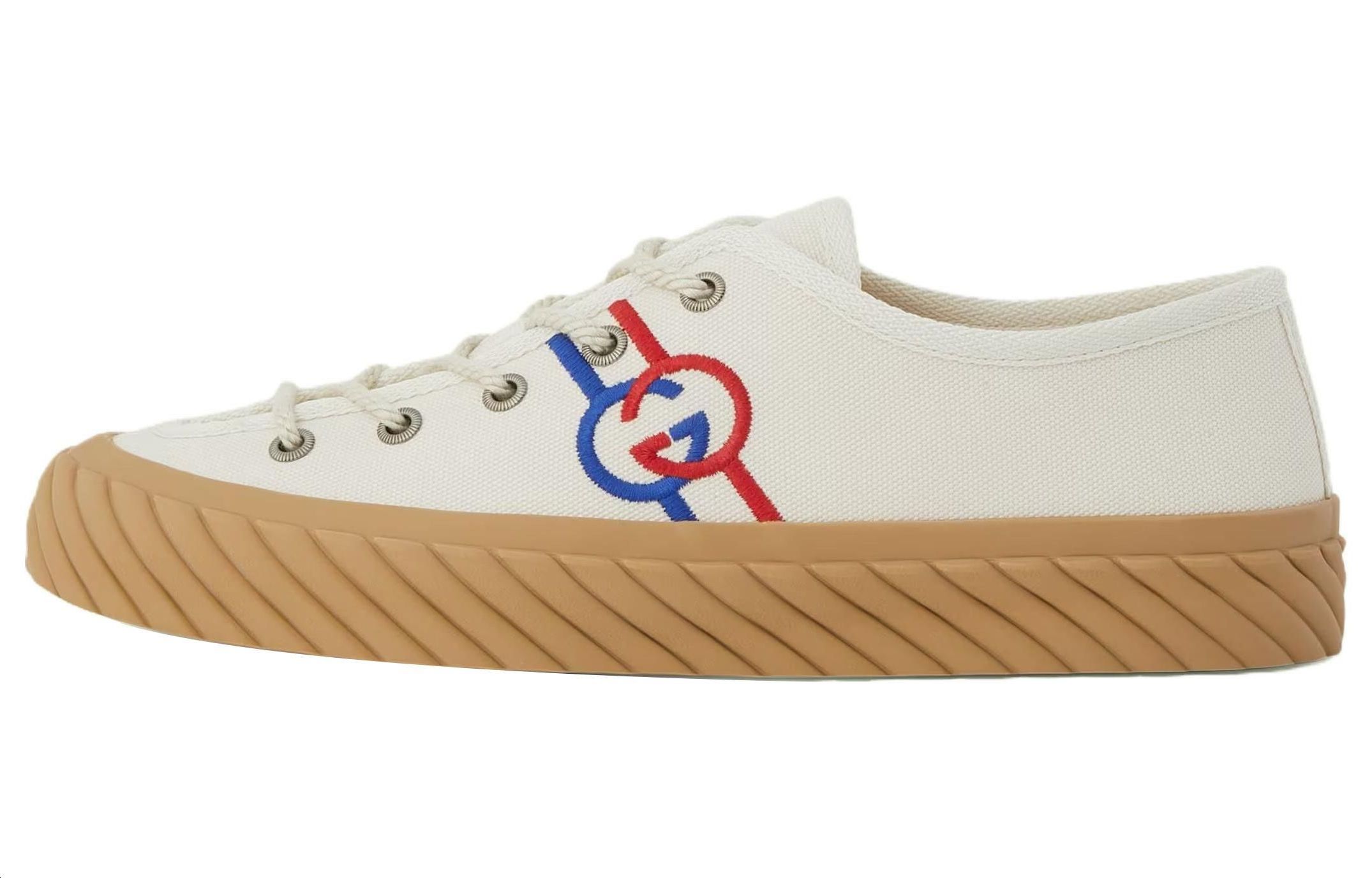 Buy GUCCI古馳 棉布 繫帶低筒 時尚運動鞋 女款 米色