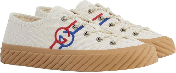 GUCCI古馳 棉布 繫帶低筒 時尚運動鞋 女款 米色 Lookbook GUCCI古馳 棉布 繫帶低筒 時尚運動鞋 女款 米色