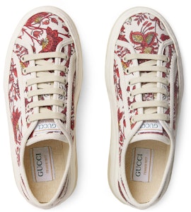 GUCCI古馳 台灣新年 彩織 花卉印花 低筒 帆布鞋 女款 白紅色 Shop GUCCI古馳 台灣新年 彩織 花卉印花 低筒 帆布鞋 女款 白紅色