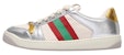 (W) Gucci Screener Kulit Anak Lembu Metalik 'Perak Emas' 701103-AACEG-8143