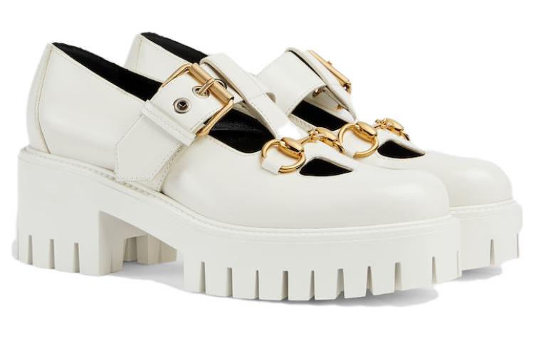 (W) Gucci Lug Horsebit 30mm Platform Loafer 'White' 圖 3