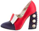 Buy (W) Gucci Luna 'Tacón Grueso Rojo con Tachuelas' 465985-FFF10-4165