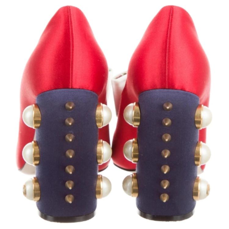 (W) Gucci Luna 'Red Studded Chunky Heel' 圖 5