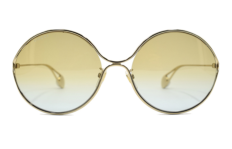 (Women) GUCCI Luxe Pearl-Embellished Double G Metal Sunglasses Gold Round Shape Women GG0253SA-005 圖 3