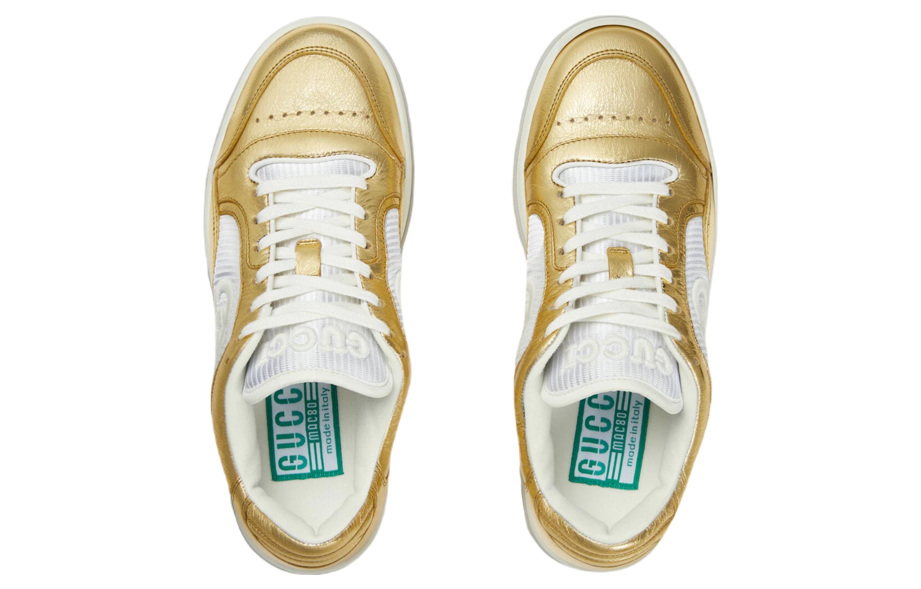 Shop (W) グッチ MAC80 メタリックゴールド スニーカー 750834-AACA9-8044