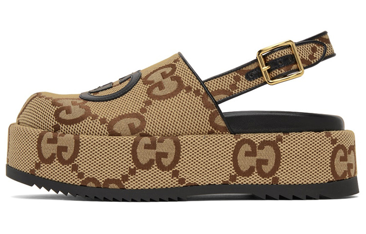 (Women) Gucci Macro GG Canvas 'Brown Buckle Platform' 694850-UKO30-2590