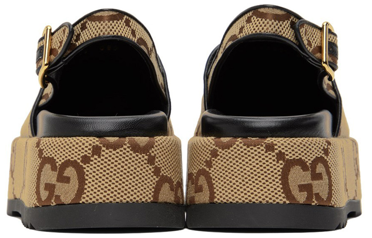(W) Gucci Macro GG Canvas 'Brown Buckle Platform' 圖 4