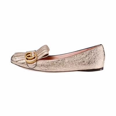 (W) Gucci Marmont Ballet Flat 'Platinum'