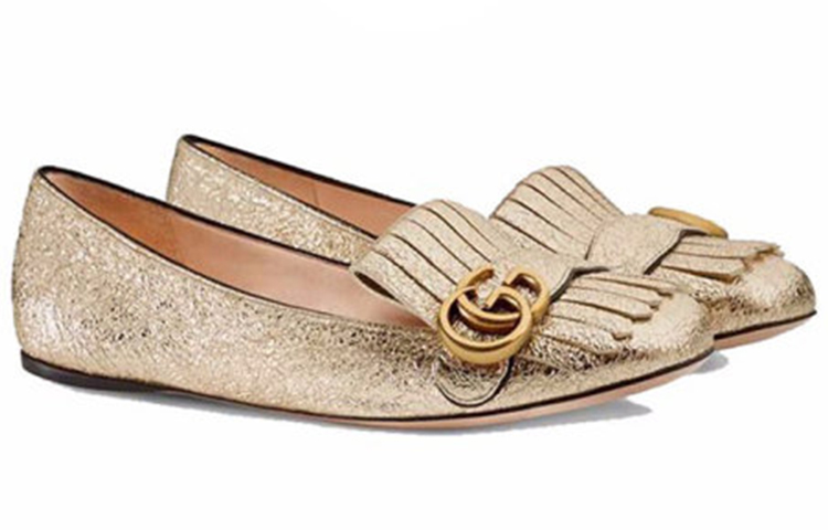 Order (W) Gucci Marmont Ballett Flat ''Platin'' 453373-DKT00-7100