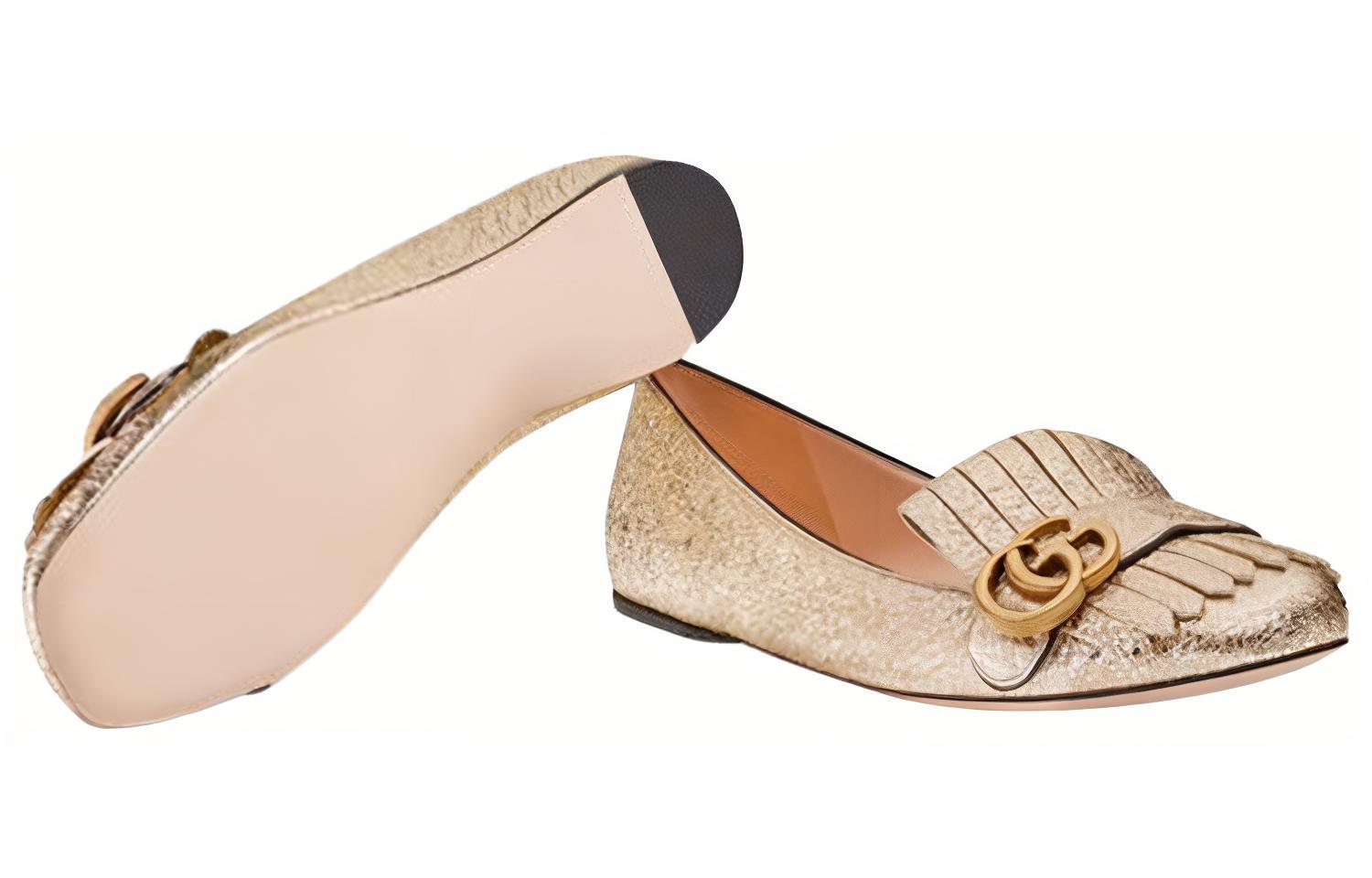 Shop (W) Gucci Marmont Ballett Flat ''Platin'' 453373-DKT00-7100