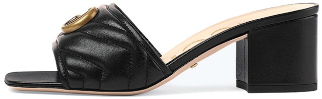 (Women) Gucci Marmont Double G Chunky slide sandal 'Black' 695202-BKO60-1000 (Women) Gucci Marmont Double G Chunky slide sandal 'Black' 695202-BKO60-1000