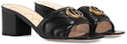 (W) Sandal Gucci Marmont Double G Chunky Slide 'Hitam'. 695202-BKO60-1000