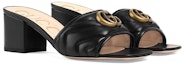 Lookbook (W) Sandal Gucci Marmont Double G Chunky Slide 'Hitam'. 695202-BKO60-1000