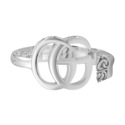 (Women) GUCCI Marmont Double G Logo 925 Silver Ring Silver. 627760-J8400-8106