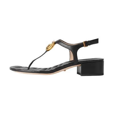 (W) Gucci Marmont Double G sandal 'Black'