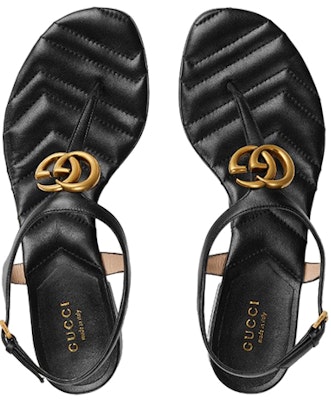 (W) Sandalia Gucci Marmont Doble G 'Negra' 674840-BKO00-1000 Lookbook (W) Sandalia Gucci Marmont Doble G 'Negra' 674840-BKO00-1000