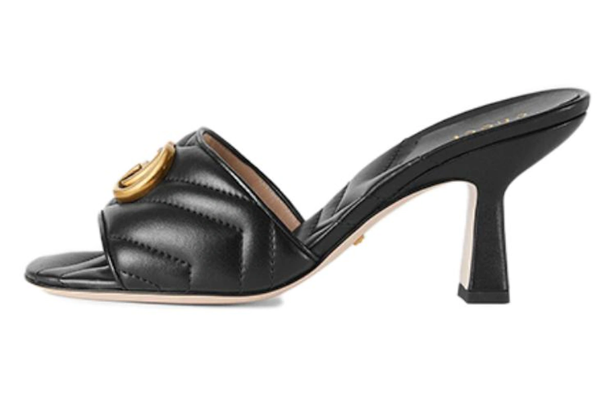 (Women) Gucci Marmont Double G slide sandal 'Black'