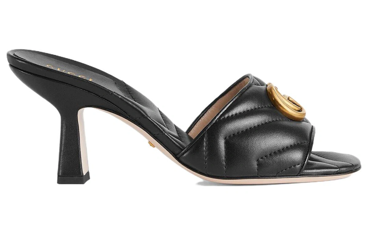 (Women) Gucci Marmont Double G slide sandal 'Black'