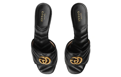 (Women) Gucci Marmont Double G slide sandal 'Black'