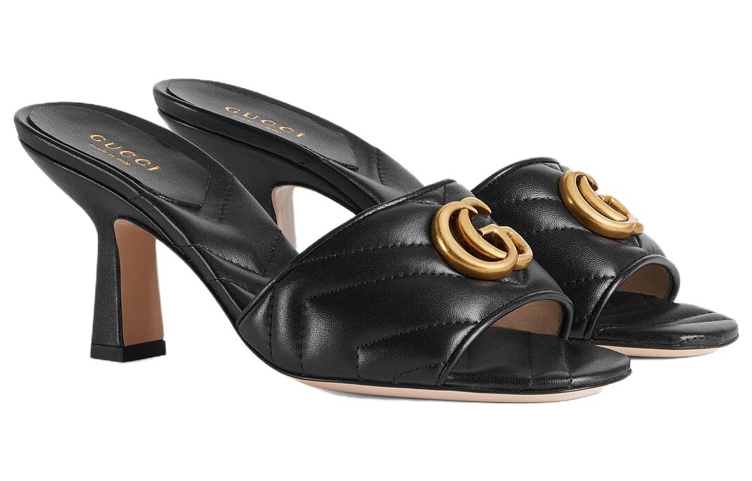 Shop (W) Sandale Gucci Marmont Double G ''Noir''. 674839-BKO00-1000