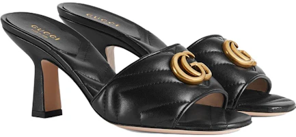 Shop GUCCI 古馳 雙G時尚涼拖 女款 黑色
