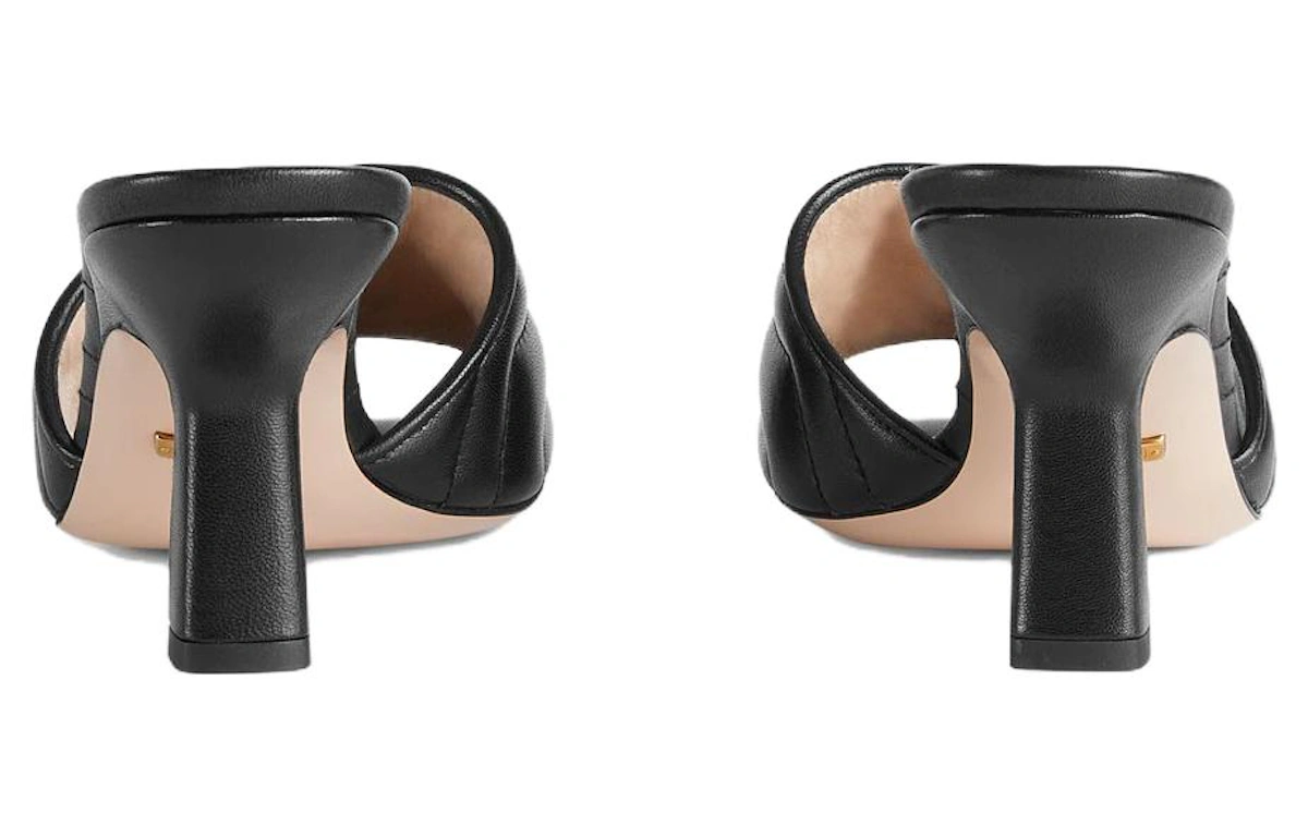 (Women) Gucci Marmont Double G slide sandal 'Black'