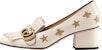 (W) Gucci Marmont Kulit Tumit Sederhana Bersulam 'Bee Star-Putih' 551548-D3V00-9022