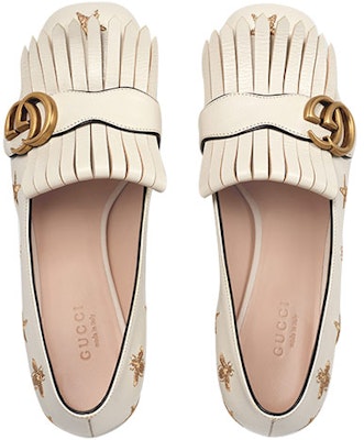 (Women) Gucci Marmont Embroidered Leather Mid-heel Pump 'Bee Star-White' 551548-D3V00-9022 Shop (Women) Gucci Marmont Embroidered Leather Mid-heel Pump 'Bee Star-White' 551548-D3V00-9022