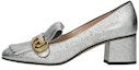 Buy (W) Gucci Marmont Kasut Tumit Sederhana Perak Metalik Berumbai 408208-DKT00-8106