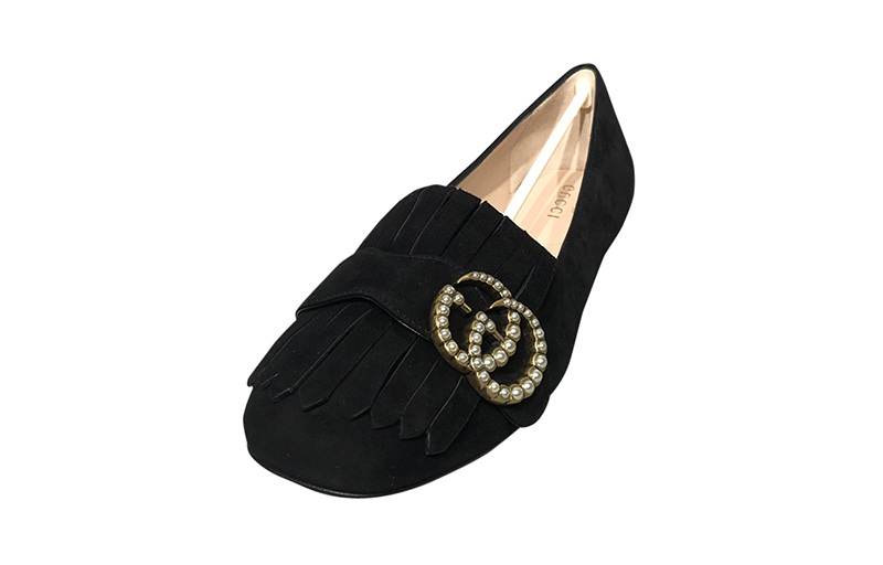 Order (W) Gucci Marmont Suede Ballerina Flats ''Zwart'' 454299-C2000-1000