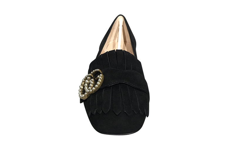 Lookbook (W) Gucci Marmont Suede Ballerina Flats ''Zwart'' 454299-C2000-1000