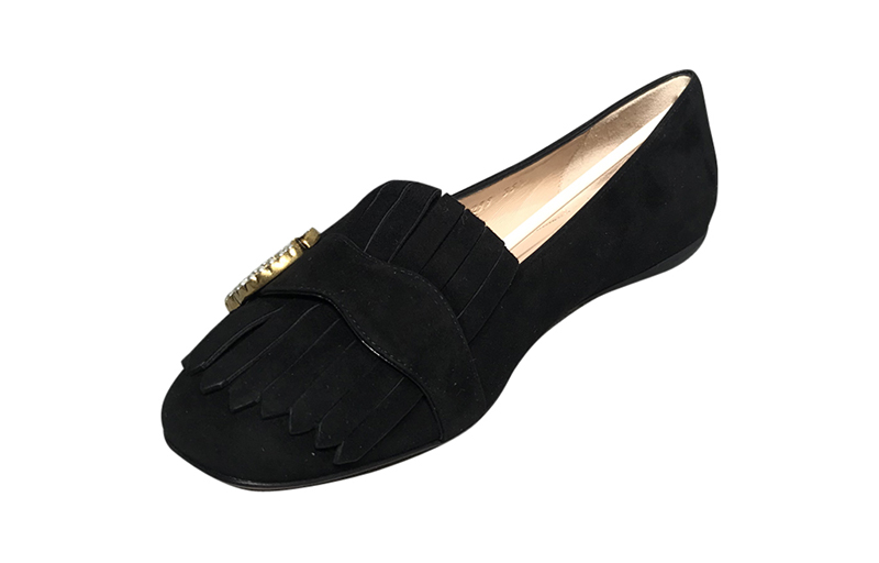 Shop (W) Gucci Marmont Suede Ballerina Flats ''Zwart'' 454299-C2000-1000