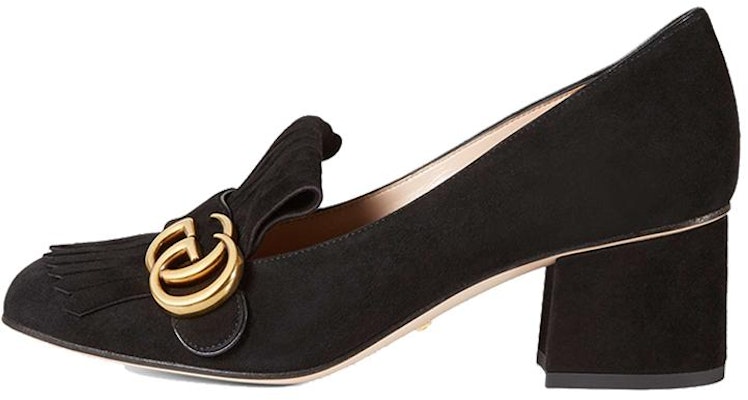 (Women) Gucci Marmont Fringed Suede Loafer Mid-Heel 'Black' 408208-C2000-1000 Buy (Women) Gucci Marmont Fringed Suede Loafer Mid-Heel 'Black' 408208-C2000-1000