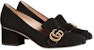 (W) Gucci Marmont Kasut Suede Hiasan Sarung Tumit Sederhana 'Hitam' 408208-C2000-1000