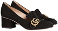 Order (W) Gucci Marmont Kasut Suede Hiasan Sarung Tumit Sederhana 'Hitam' 408208-C2000-1000