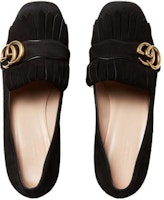 (W) Gucci Marmont Mocasines de Gamuza con Flecos Tacón Medio 'Negro' 408208-C2000-1000 Lookbook (W) Gucci Marmont Mocasines de Gamuza con Flecos Tacón Medio 'Negro' 408208-C2000-1000