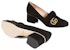 (W) Gucci Marmont Kasut Suede Hiasan Sarung Tumit Sederhana 'Hitam' 408208-C2000-1000