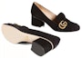 Purchase (W) Gucci Marmont Kasut Suede Hiasan Sarung Tumit Sederhana 'Hitam' 408208-C2000-1000