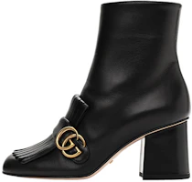 (Women) Gucci Marmont GG Suede Ankle Boots 'Black Leather' 408210-C9D00-1000 (Women) Gucci Marmont GG Suede Ankle Boots 'Black Leather' 408210-C9D00-1000