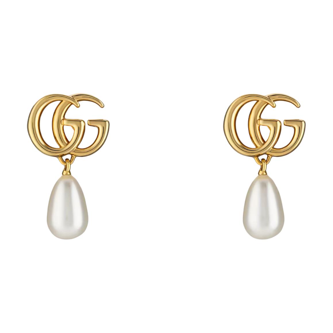 (Women) GUCCI Marmont Gold Logo Design Metal Stud Earrings for Women. 815307I46208078